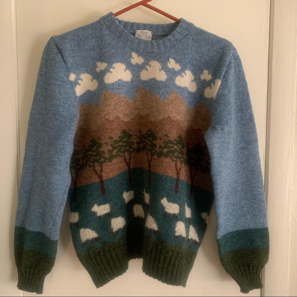 Jan Horrox Sheep Landscape Wool Sweater